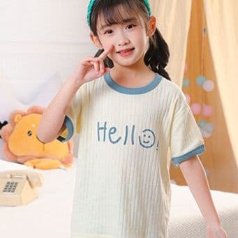 子どもパジャマ 笑顔メッセージ夏のルームウェア