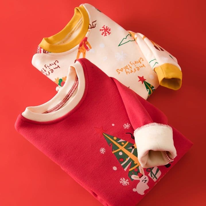 子どもパジャマ クリスマスデザイン冬パジャマセット