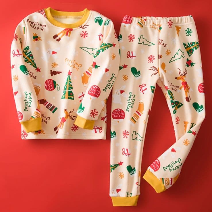 子どもパジャマ クリスマスデザイン冬パジャマセット
