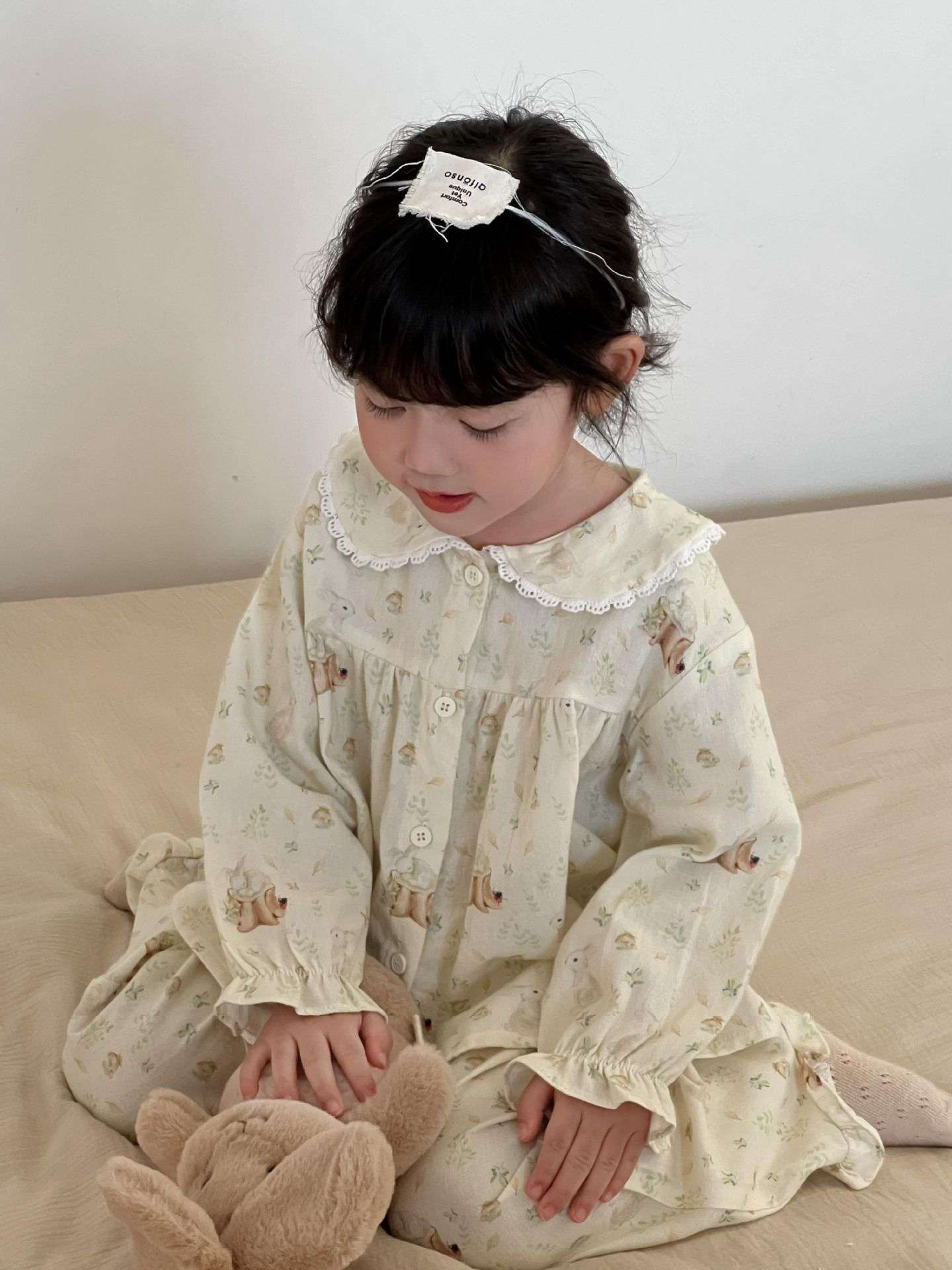 子どもパジャマ うさぎ柄のゆったりパジャマ