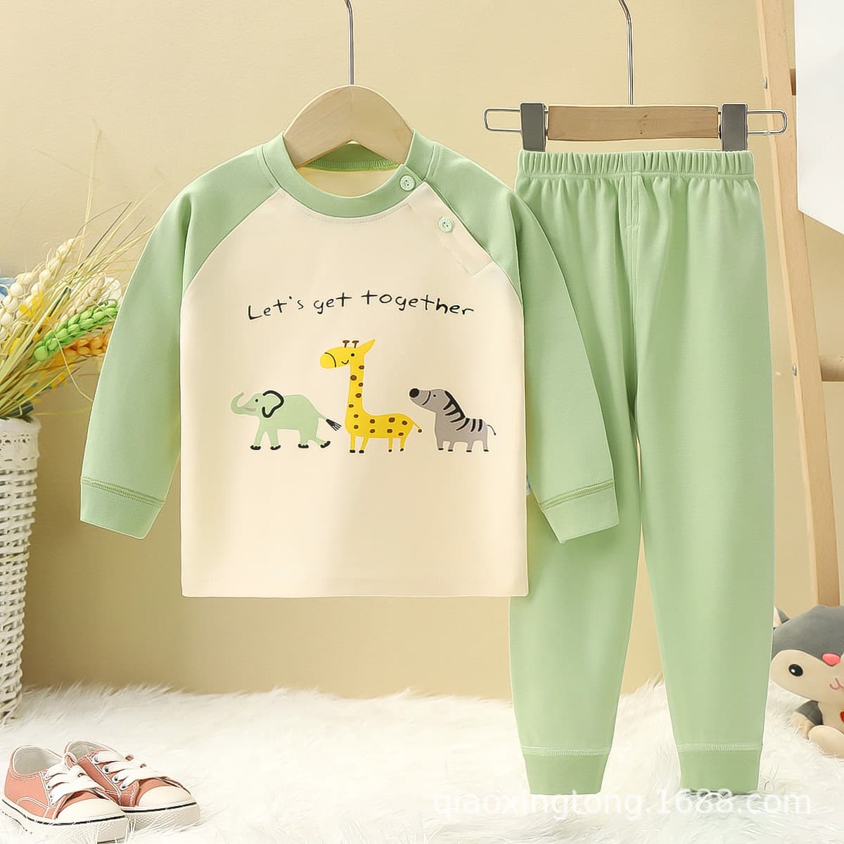 子どもパジャマ 子どもパジャマ 動物たちのメッセージパジャマ
