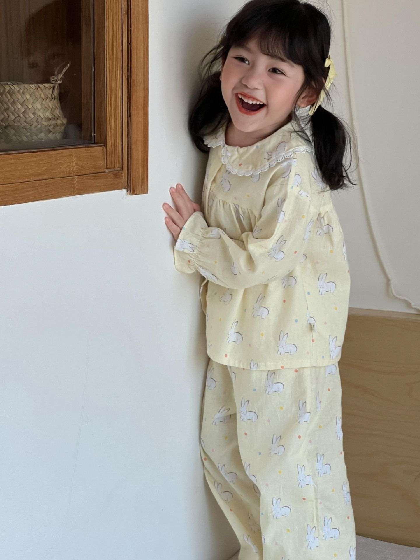 子どもパジャマ うさぎ柄のゆったりパジャマ