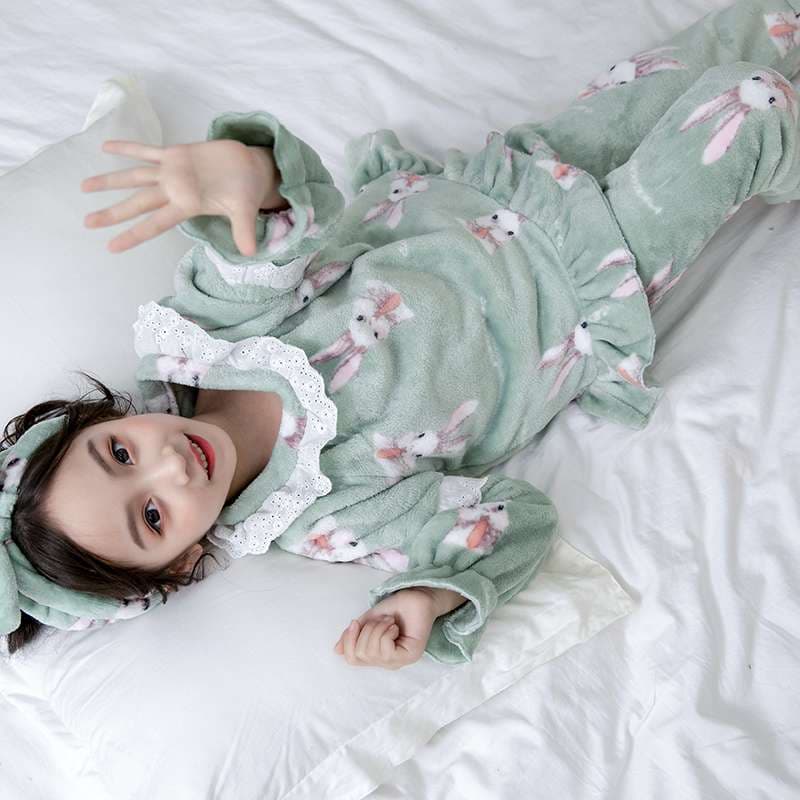 子どもパジャマ ふわもこリボン付きおやすみセット