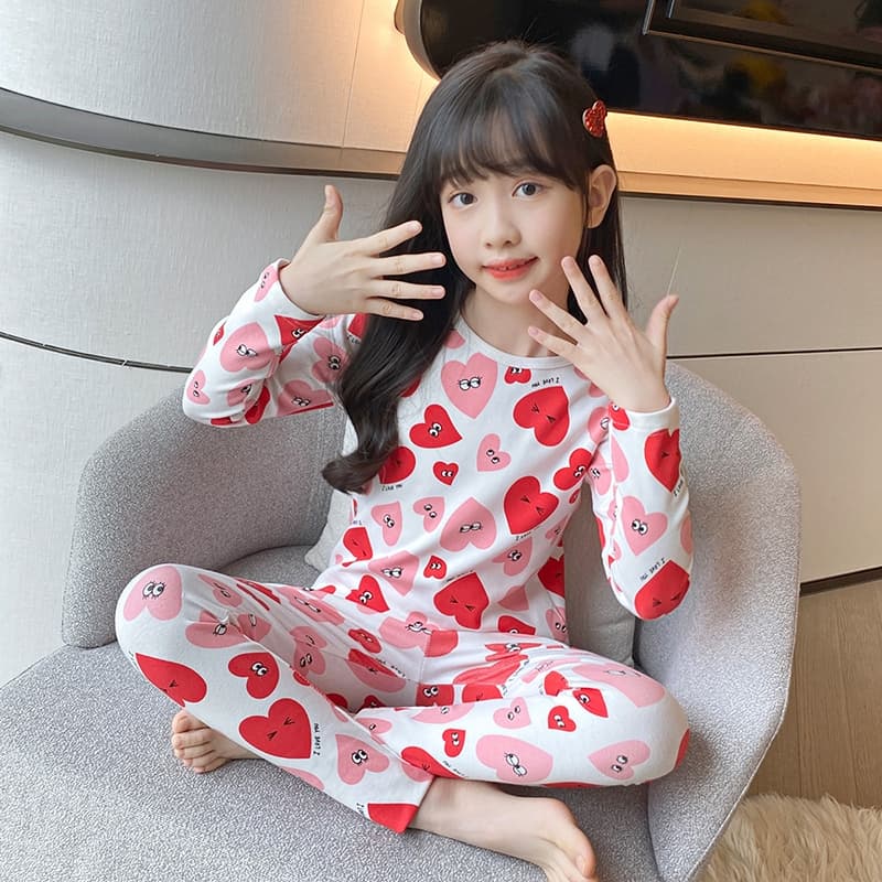 子どもパジャマ 子どもパジャマ 表情豊かなハートパジャマ