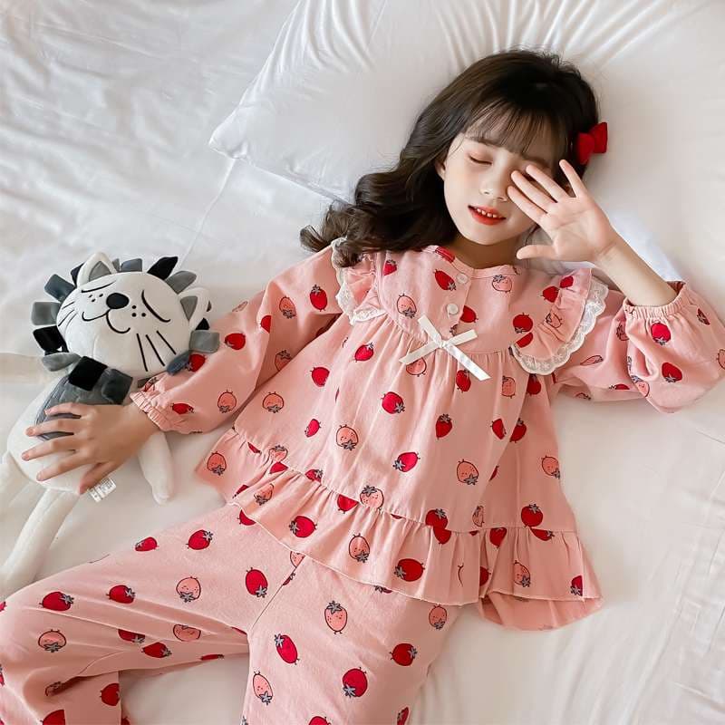 子どもパジャマ いちごプリンセスおやすみウェア