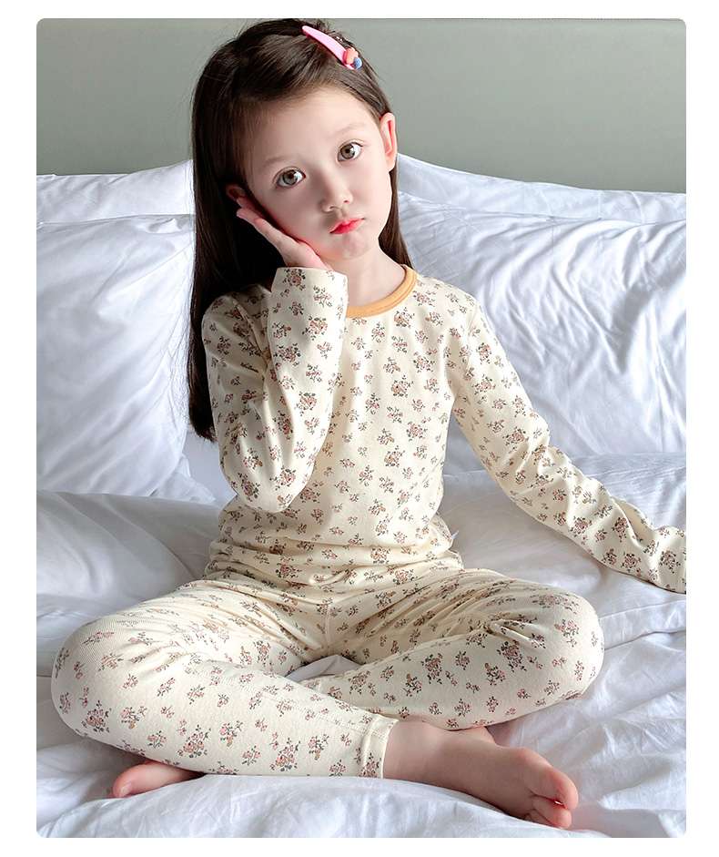 子どもパジャマ ふわふわ花柄おやすみウェア