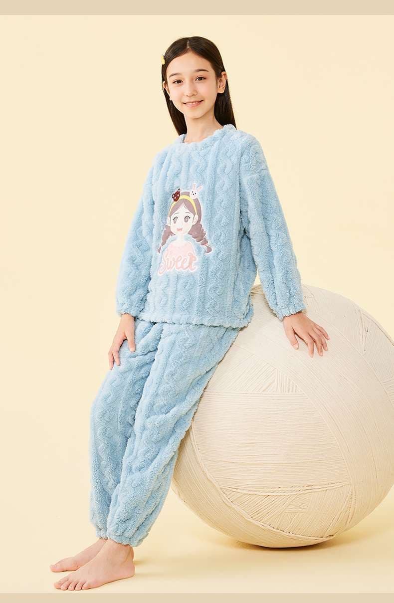 子どもパジャマ もこもこキャラクター上下セット