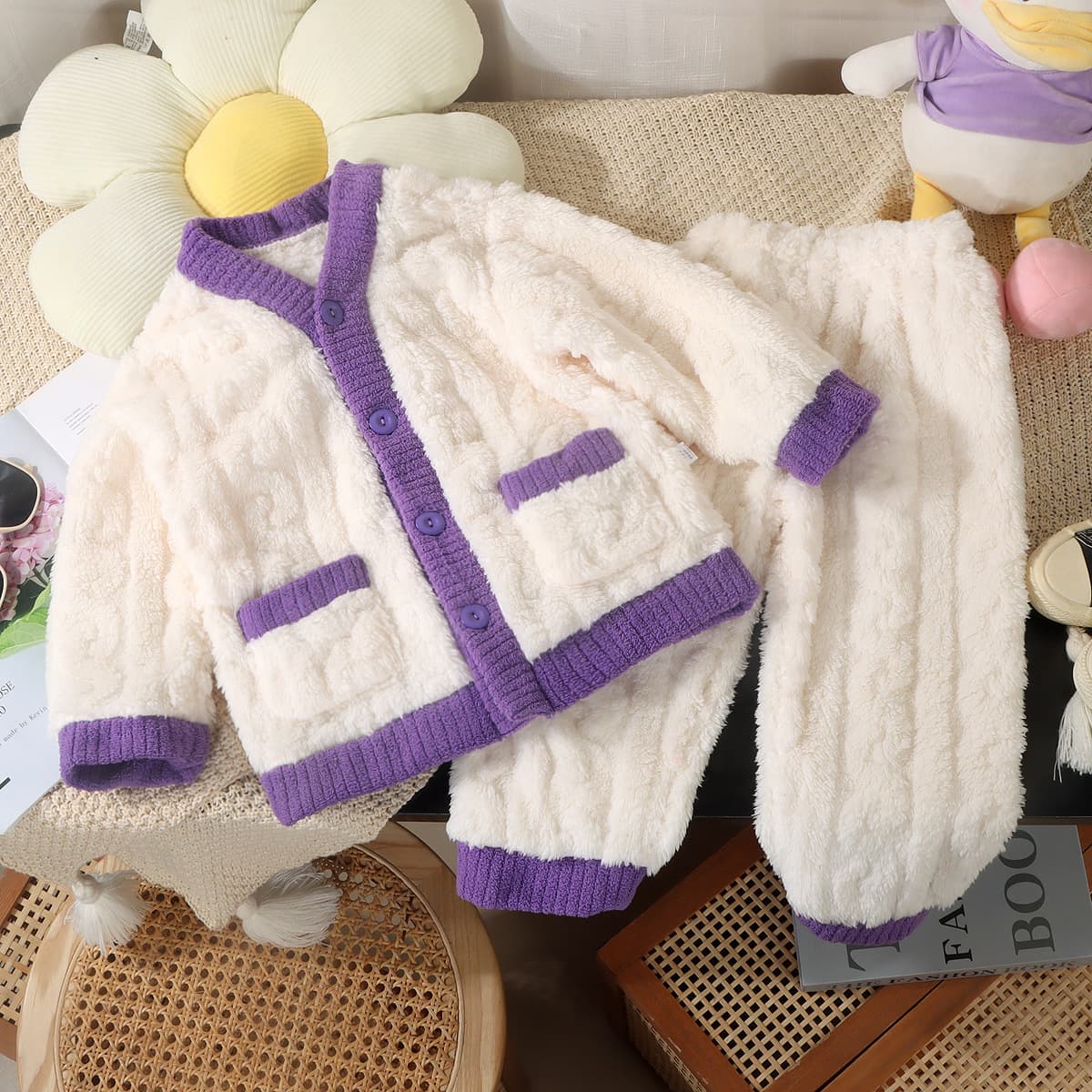 子どもパジャマ ふんわりもこもこ 冬のきのこパジャマ