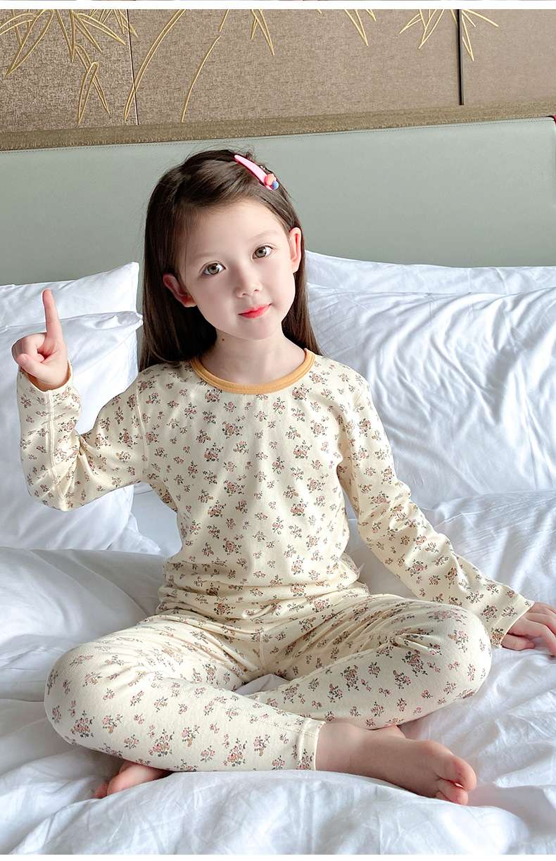 子どもパジャマ ふわふわ花柄おやすみウェア