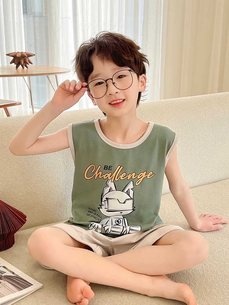 子どもパジャマ 子どもパジャマ くまさんノースリーブパジャマセット