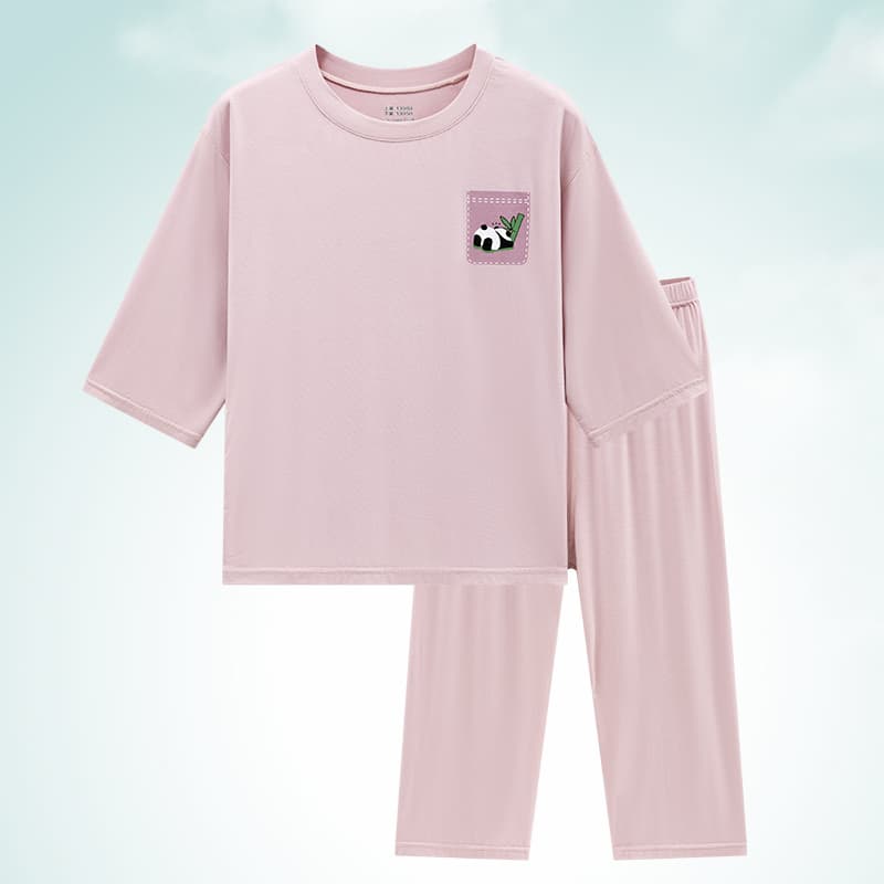 子どもパジャマ 子どもパジャマ ふんわりゆったり七分袖パジャマセット