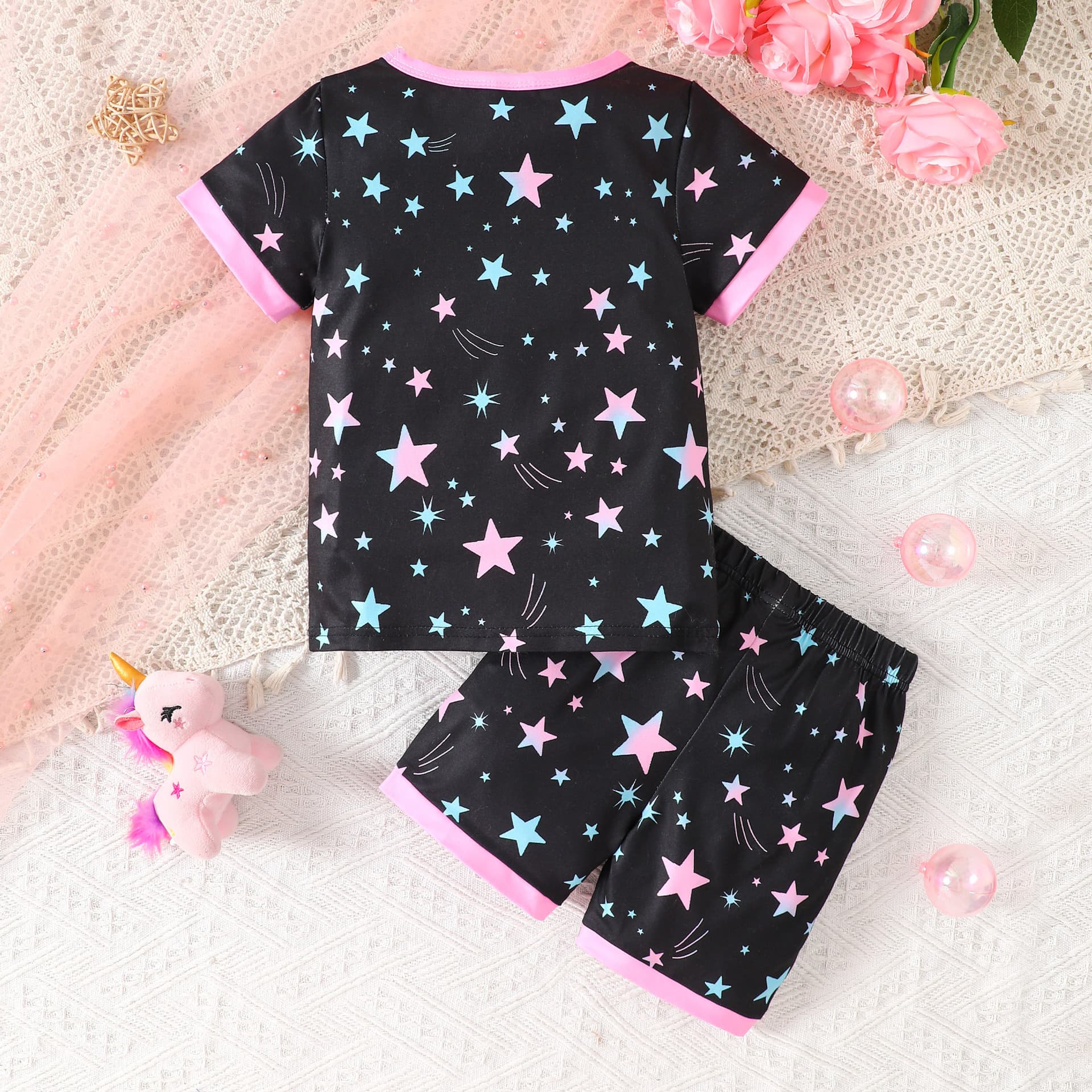 子どもパジャマ 子どもパジャマ 夢見る発光ユニコーンの星空パジャマセット