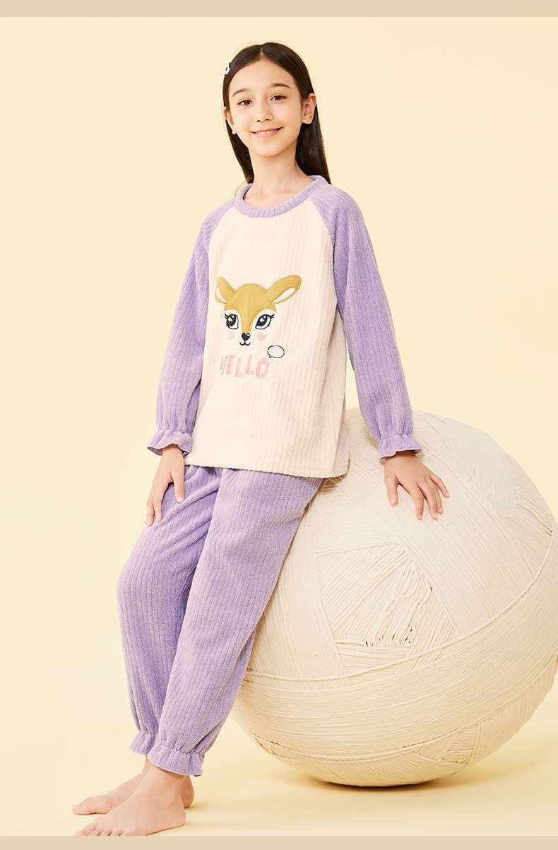 子どもパジャマ もこもこキャラクター上下セット