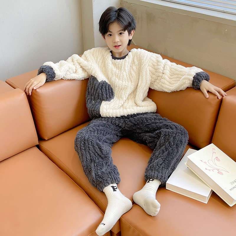 子どもパジャマ もこもこ暖か男の子パジャマ