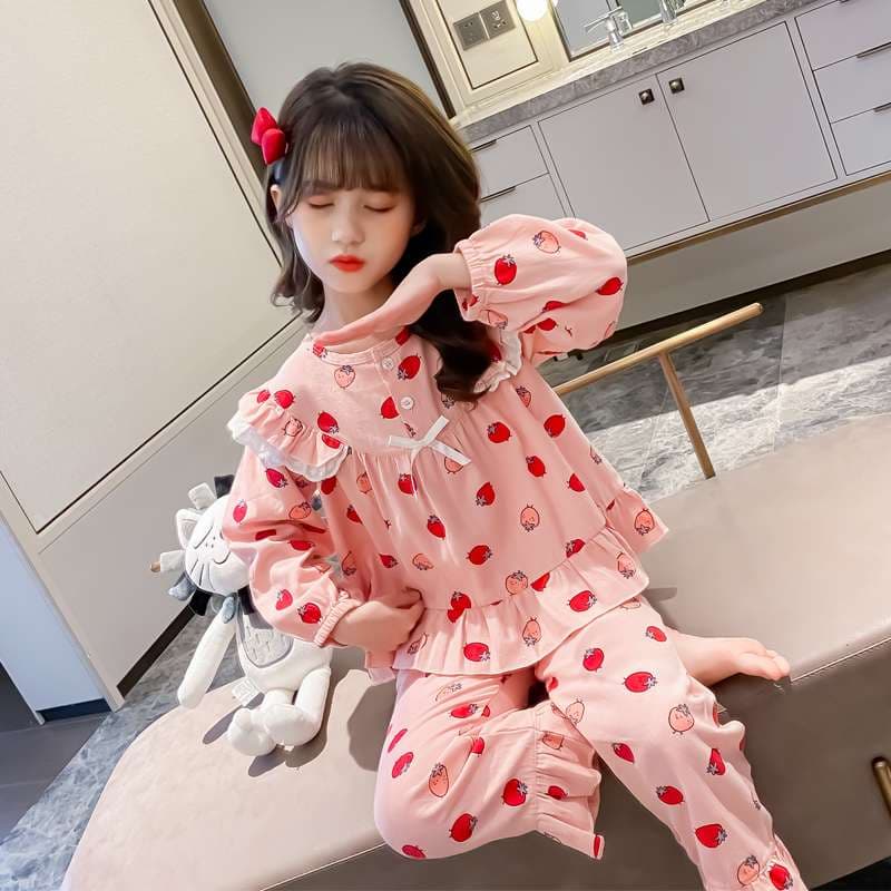 子どもパジャマ いちごプリンセスおやすみウェア