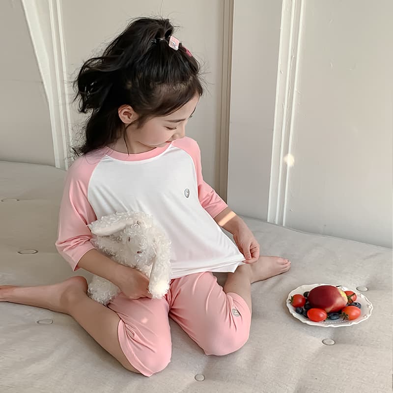 子どもパジャマ 子どもパジャマ おやすみラグラン七分丈パジャマ