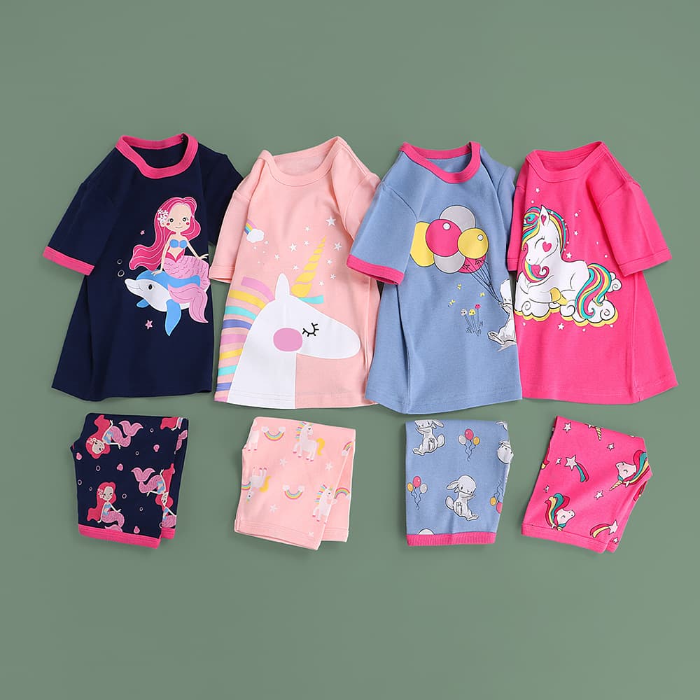 子どもパジャマ 子どもパジャマ ファンタジー人魚姫 半袖パジャマセット