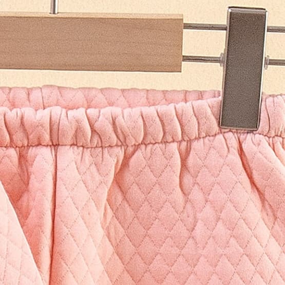 子どもパジャマ クマ刺繍入りキルティングあったかパジャマ