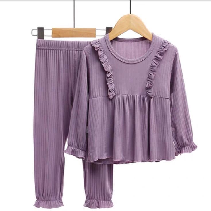 子どもパジャマ リボンフリルおやすみセット