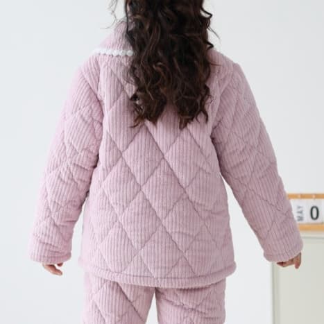 子どもパジャマ もこもこキルト刺繍パジャマ