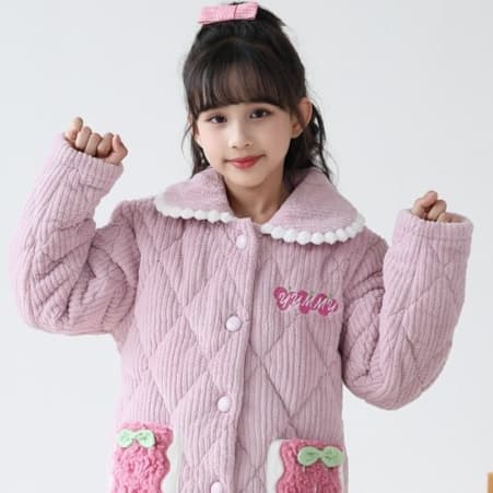 子どもパジャマ もこもこキルト刺繍パジャマ