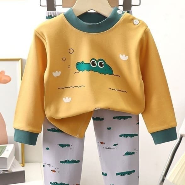 子どもパジャマ どうぶつと車の上下セットパジャマ