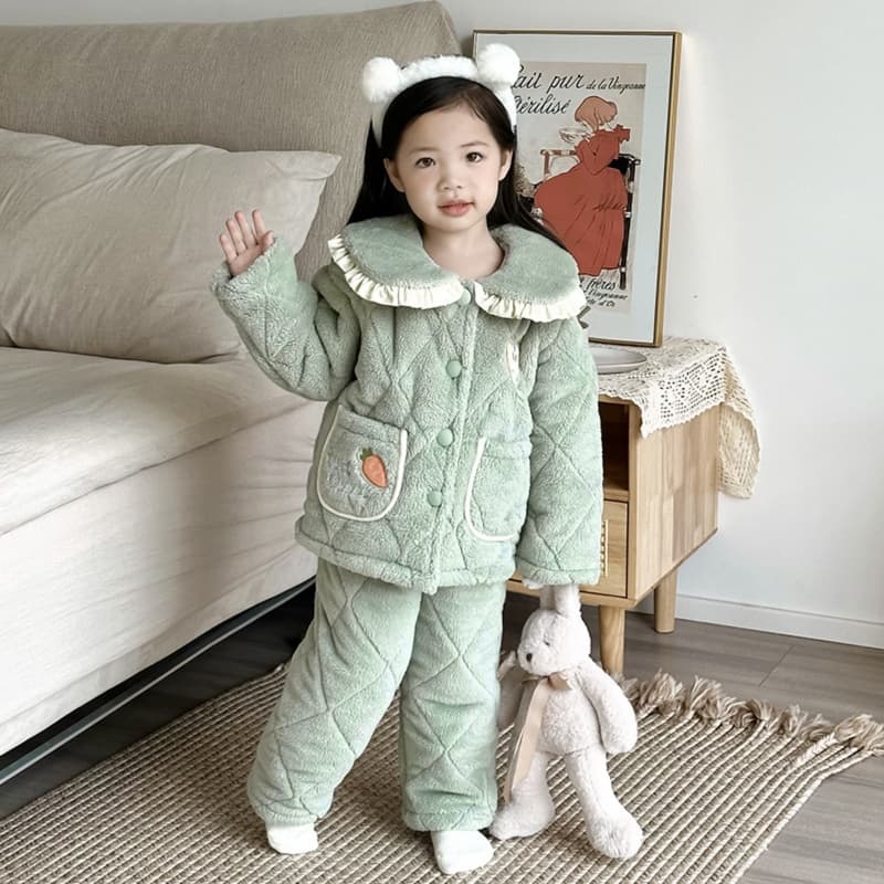 子どもパジャマ もこもこキルト 子供用部屋着