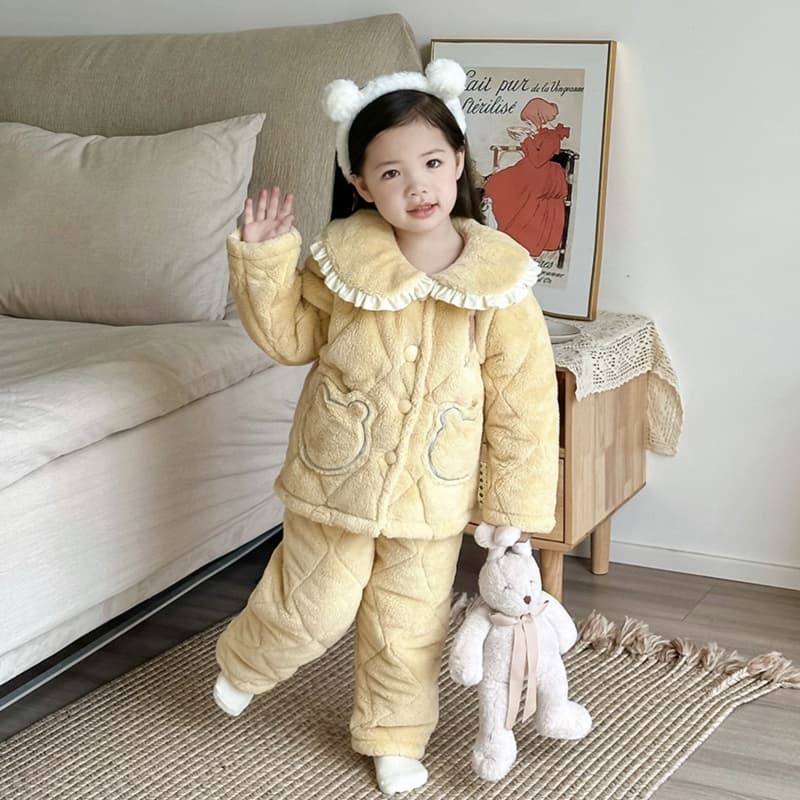 子どもパジャマ もこもこキルト 子供用部屋着