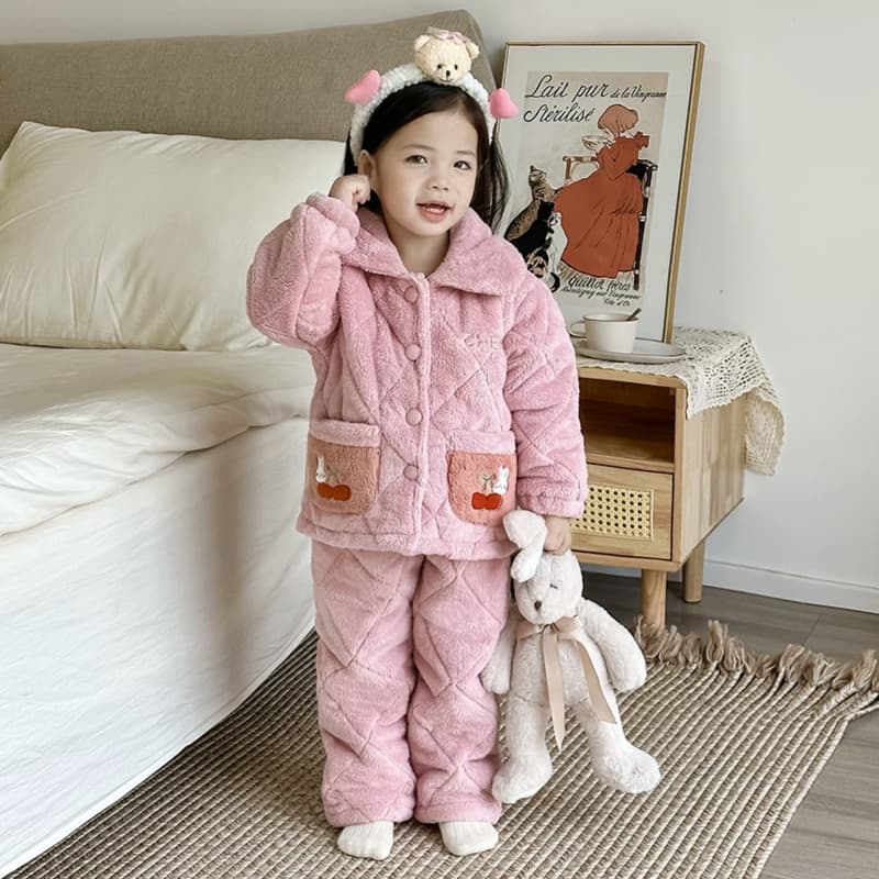 子どもパジャマ もこもこキルト 子供用部屋着