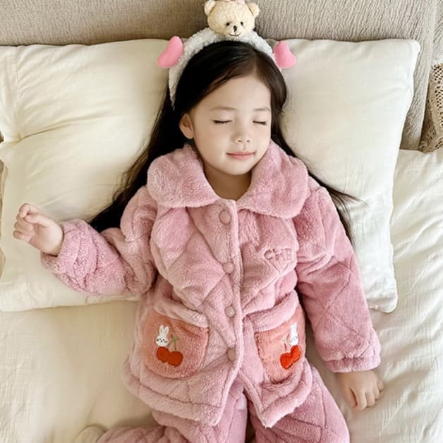 子どもパジャマ もこもこキルト 子供用部屋着