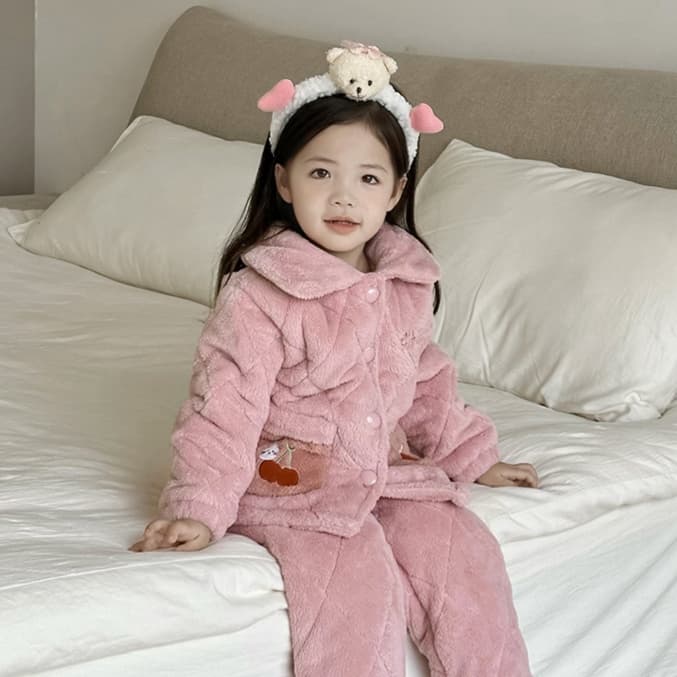 子どもパジャマ もこもこキルト 子供用部屋着