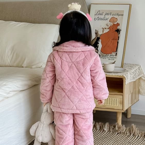 子どもパジャマ もこもこキルト 子供用部屋着