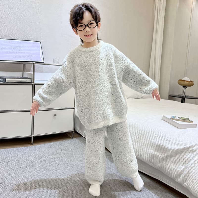 子どもパジャマ もこもこ冬物キッズ おうち着セット
