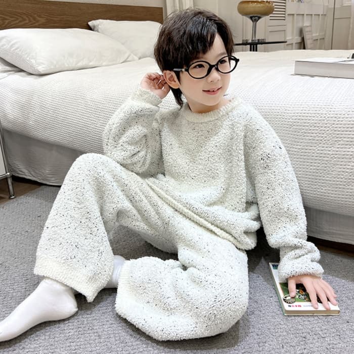 子どもパジャマ もこもこ冬物キッズ おうち着セット