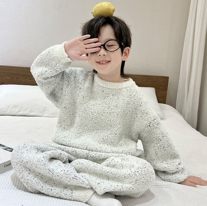 子どもパジャマ もこもこ冬物キッズ おうち着セット