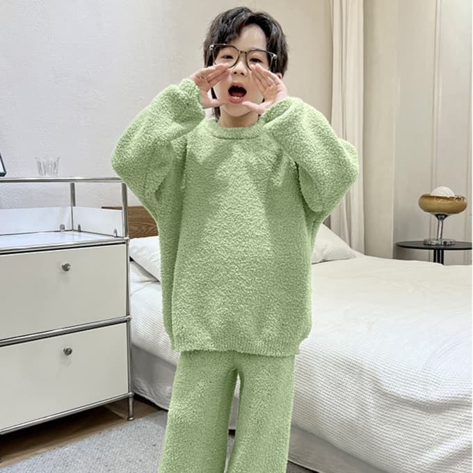 子どもパジャマ もこもこ冬物キッズ おうち着セット