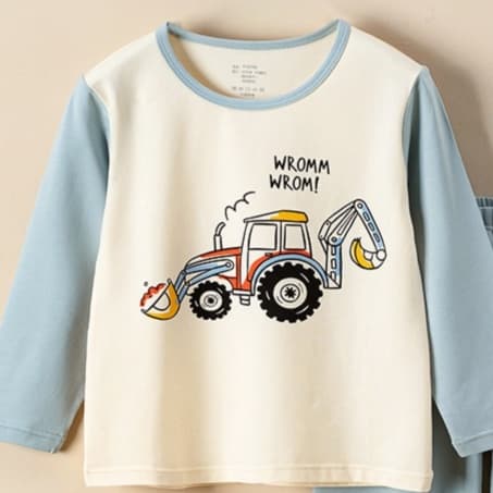 子どもパジャマ 車とパンダの男児パジャマセット
