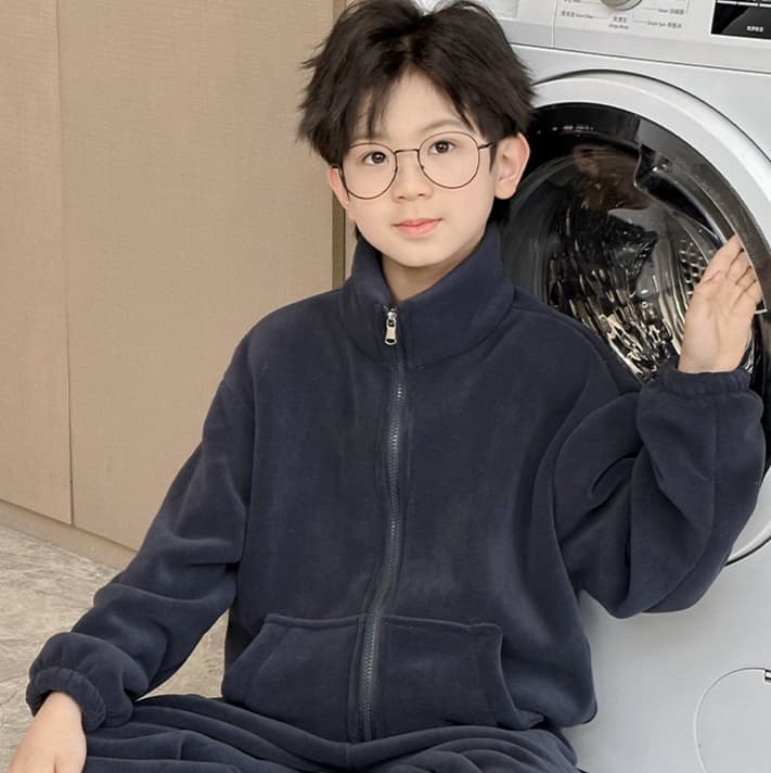 子どもパジャマ もこもこ裏起毛あったかルームウェア