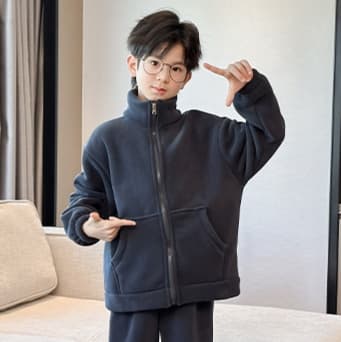 子どもパジャマ もこもこ裏起毛あったかルームウェア