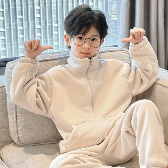 子どもパジャマ もこもこ裏起毛あったかルームウェア