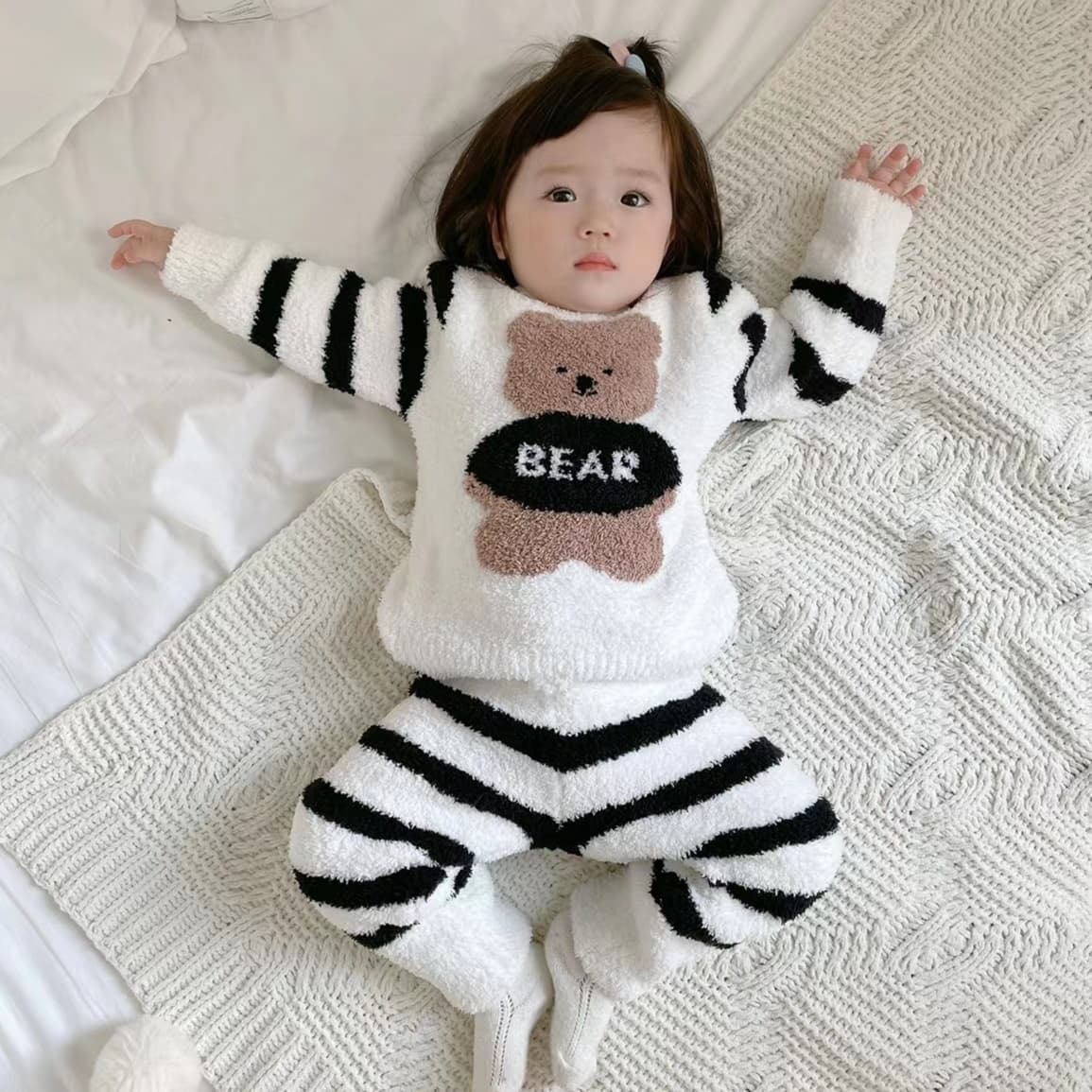 子どもパジャマ もこもこクマちゃんあったかパジャマ