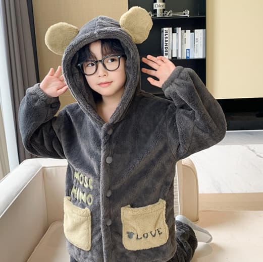 もこもこくまさん上下セット 子どもパジャマ