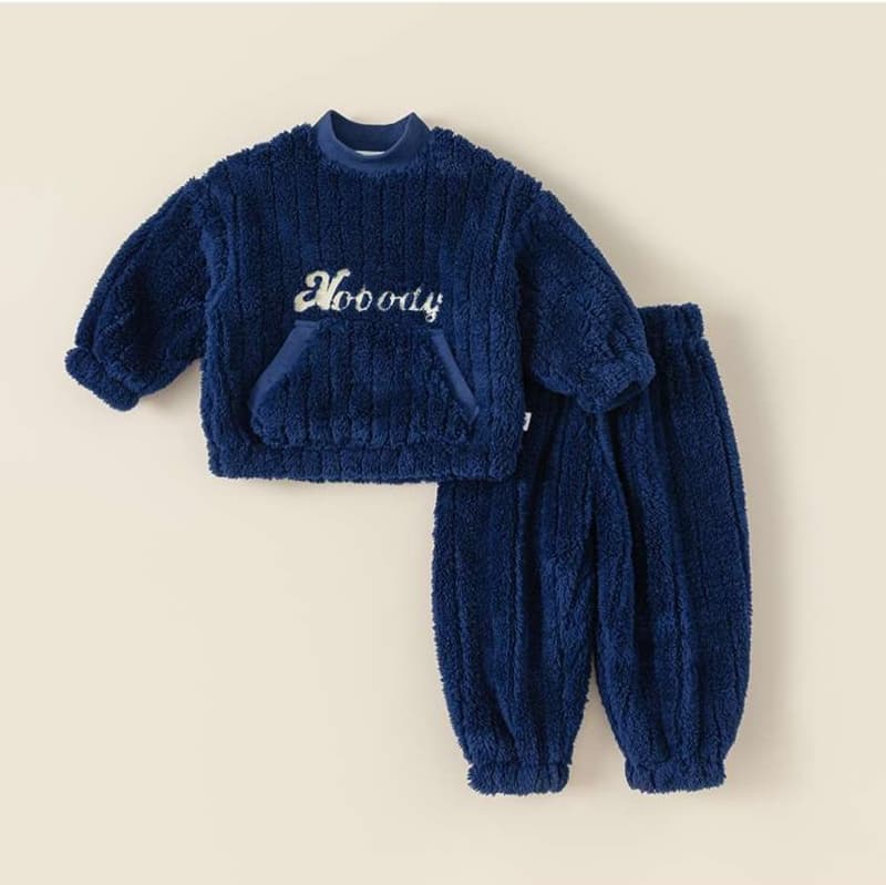 子どもパジャマ もこもこキッズモコモコルームウェア上下セット