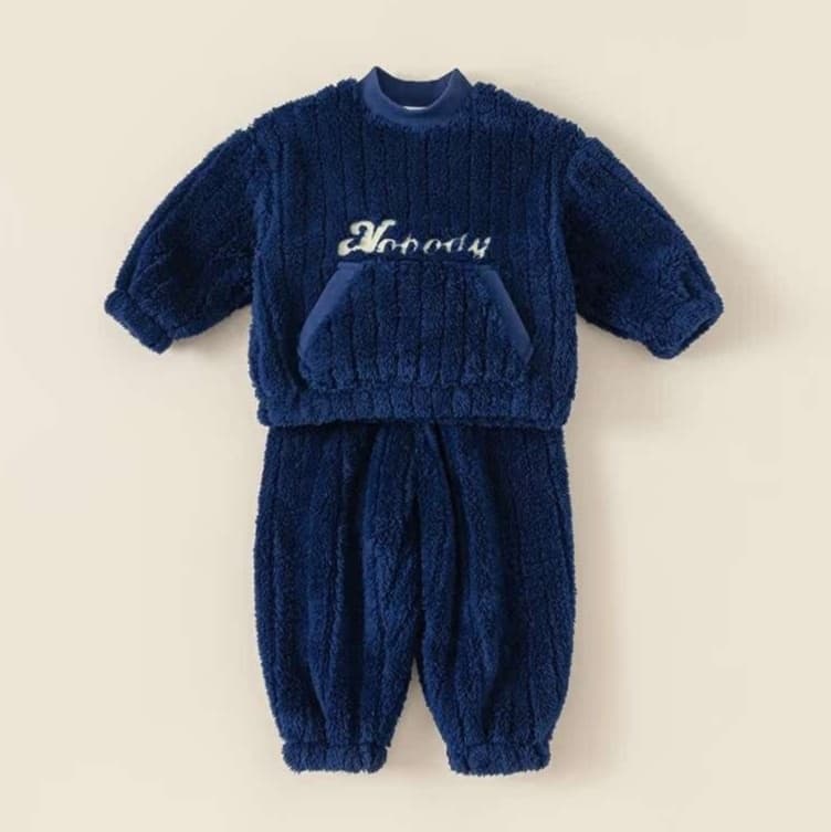 子どもパジャマ もこもこキッズモコモコルームウェア上下セット