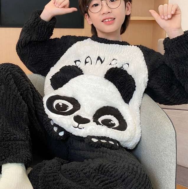子どもパジャマ もこもこパンダ おやすみセット
