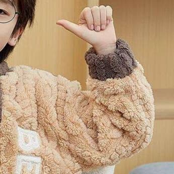 子どもパジャマ もこもこくま柄パジャマ
