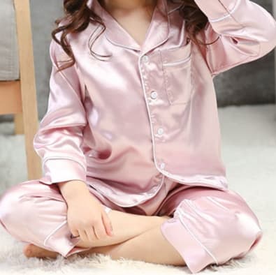 上質シルク風 お姫様スタイル 子どもパジャマ