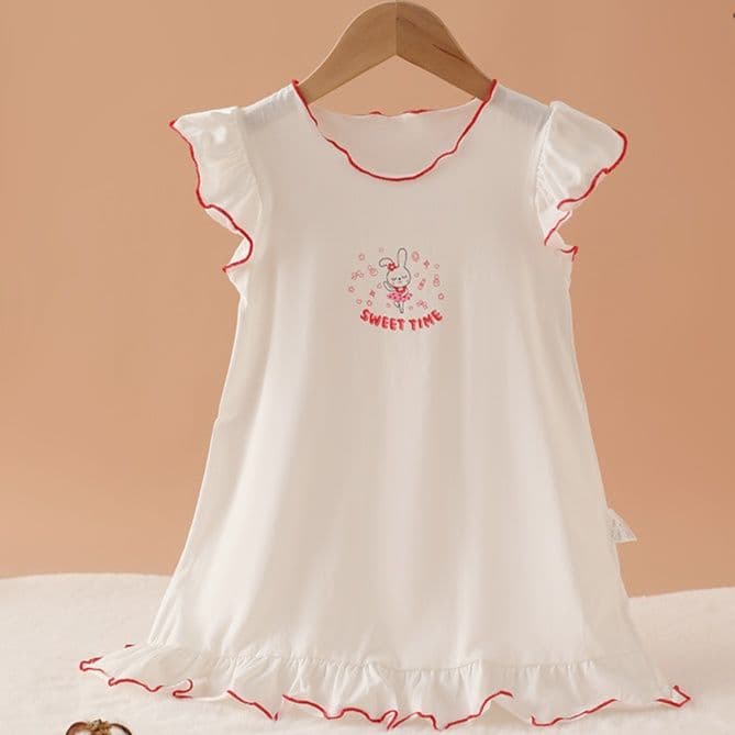 子どもパジャマ 子どもパジャマ 花柄フリルワンピースパジャマ