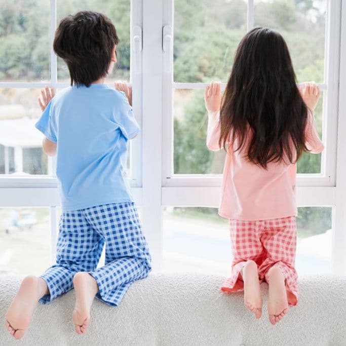 子どもパジャマ くまさんプリント半袖夏上下セット