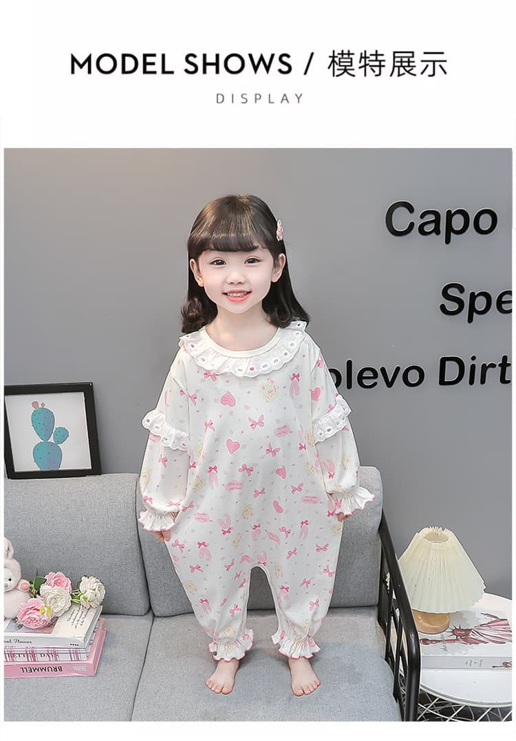 子どもパジャマ 子どもパジャマ ふんわりレース付きおやすみワンピース